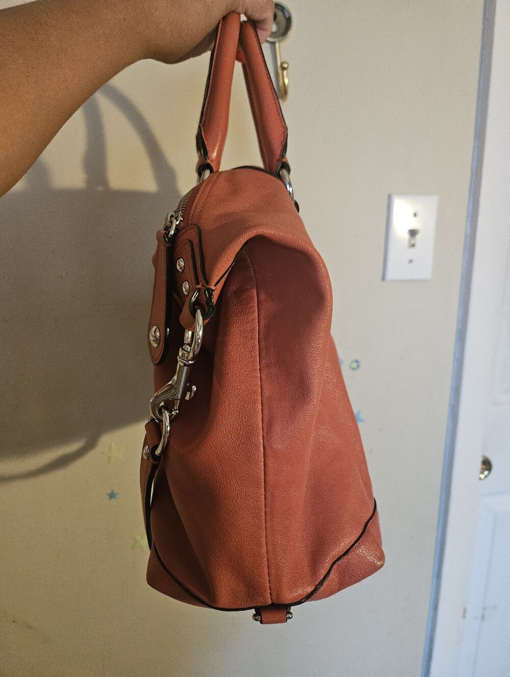 Coach Y2K Ashley Leather Satchel in a coral - Picture 8 of 11